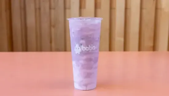 Taro milk tea with tapioca pearls