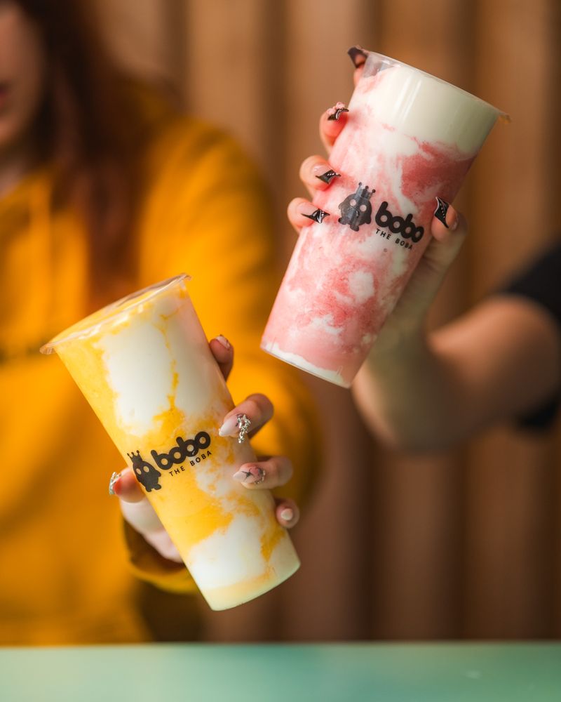 Strawberry and mango slushies