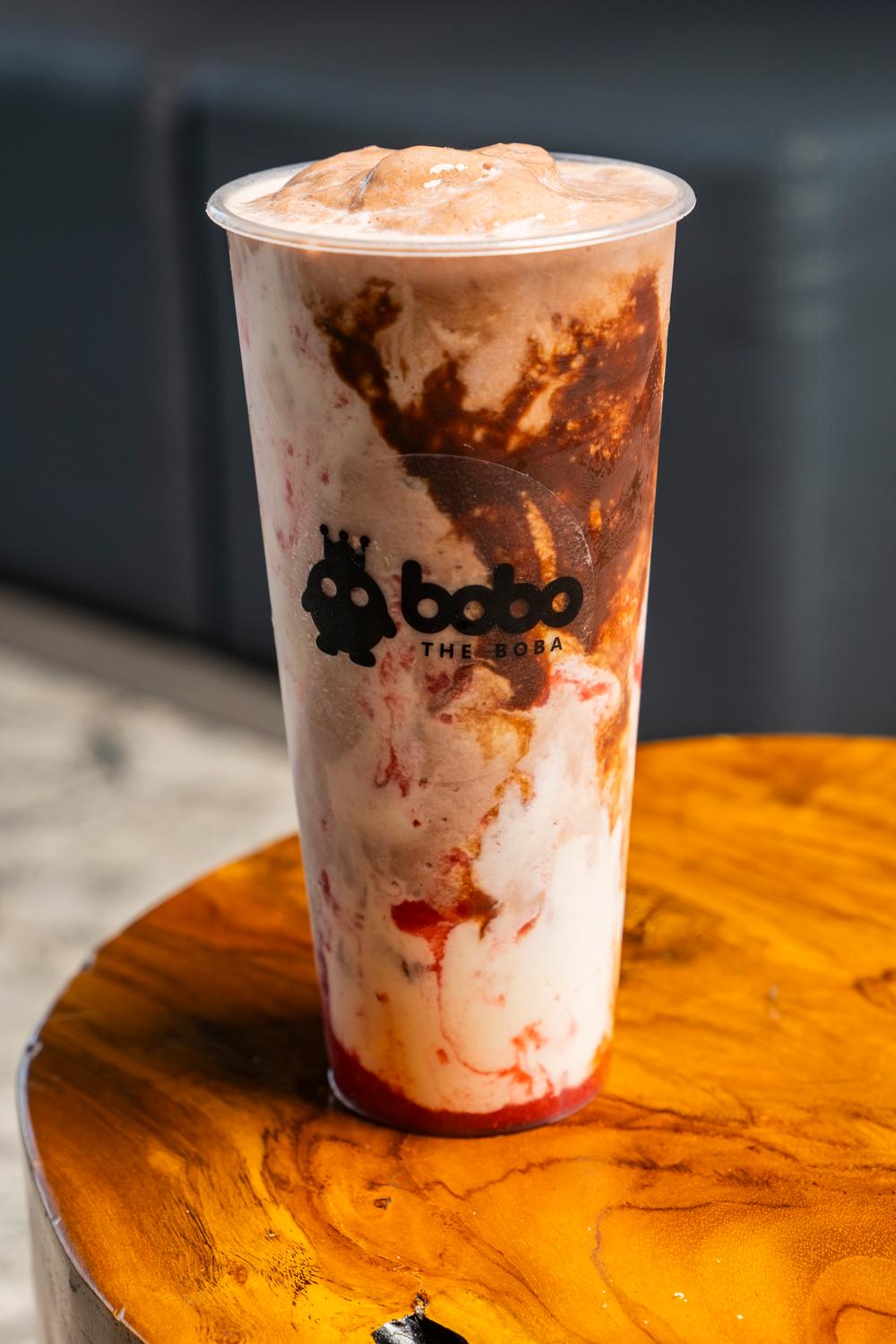 Strawberry brown sugar blended drink