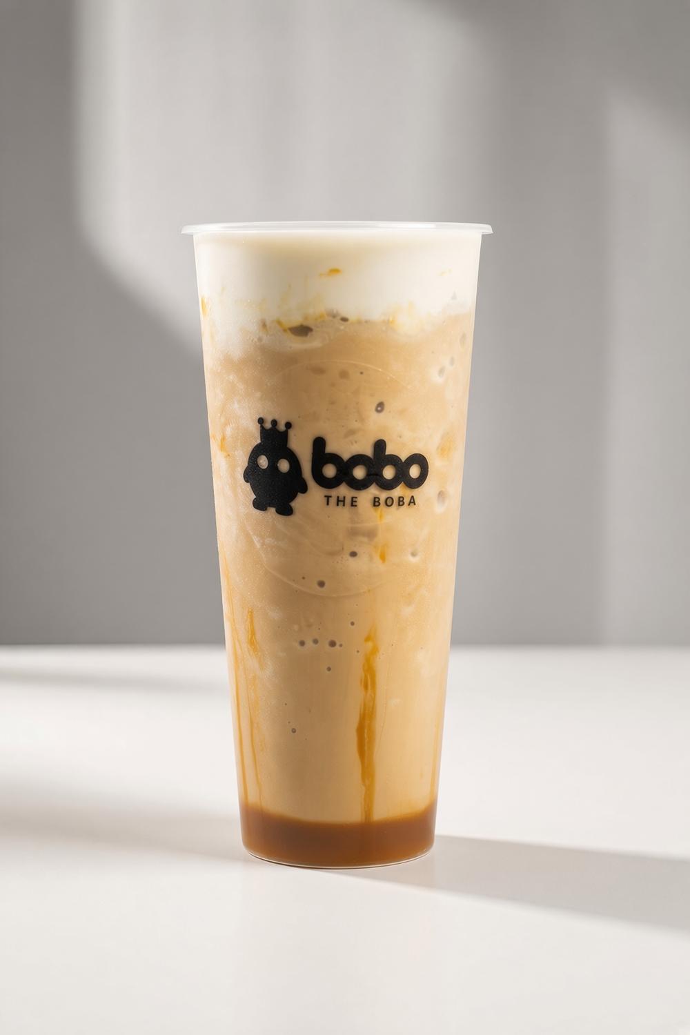 Brown sugar milk tea with cream top